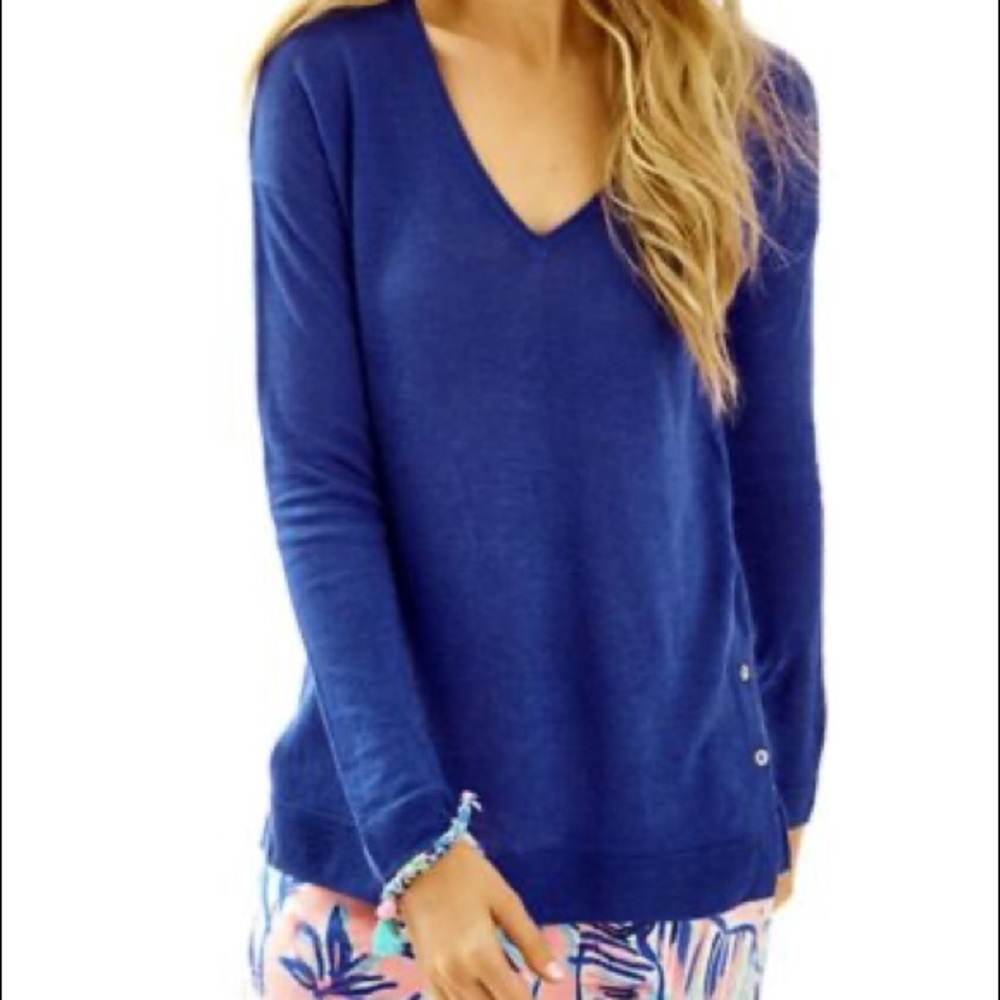 Lilly Pulitzer Liesel Sweater — XL NWT — brilliant blue